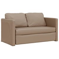 vidaXL Golvbäddsoffa 2-i-1 cappuccino 112x174x55 cm konstläder - Bild 4