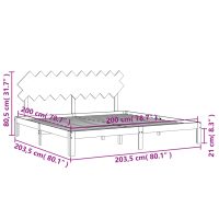 vidaXL Sängram med huvudgavel vit 200x200 cm massivt trä - Bild 12