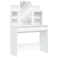 vidaXL Sminkbord med LED vit 96x40x142 cm - Bild 2