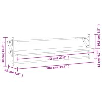 vidaXL Vägghyllor med stänger 2 st svart 100x25x30 cm - Bild 9