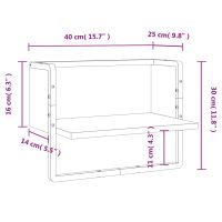 vidaXL Vägghylla med stång svart 40x25x30 cm - Bild 8