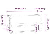 vidaXL Vägghylla med stång svart 65x25x30 cm - Bild 8