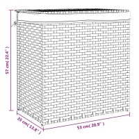 vidaXL Tvättkorg med 2 sektioner svart 53x35x57 cm konstrotting - Bild 9