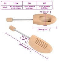 vidaXL Skoblock 2 par EU 39-42 massivt lotusträ - Bild 8