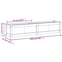 vidaXL Odlingslåda vaxbrun 150x31x31 cm massiv furu - Bild 11