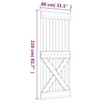 vidaXL Skjutdörr med beslag 80x210 cm massiv furu - Bild 11