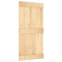 vidaXL Skjutdörr med beslag 100x210 cm massiv furu - Bild 3