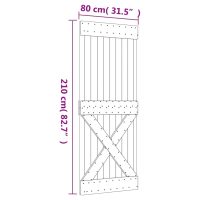 vidaXL Skjutdörr med beslag 80x210 cm massiv furu - Bild 11