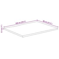 vidaXL Bordsskiva 100x80x2,5 cm levande kant massivt mangoträ - Bild 9