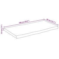 vidaXL Bordsskiva 100x40x3,8 cm levande kant massivt mangoträ - Bild 9