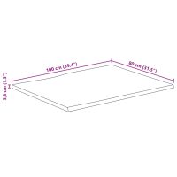 vidaXL Bordsskiva 100x80x3,8 cm levande kant massivt mangoträ - Bild 9