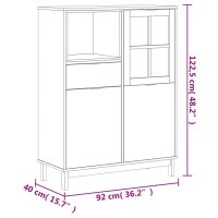 vidaXL Högskåp med glasdörr FLAM 92x40x122,5 cm massiv furu - Bild 10