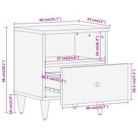 vidaXL Nattduksbord 2 st 40x33x46 cm massivt mangoträ - Bild 11