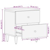 vidaXL Nattduksbord 40x33x46 cm massivt mangoträ - Bild 11