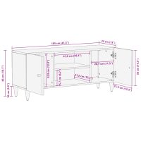 vidaXL Tv-bänk 105x33x46 cm massivt mangoträ - Bild 11