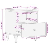 vidaXL Nattduksbord 40x33x46 cm massivt mangoträ - Bild 11