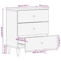 vidaXL Sängbord 50x33x60 cm massivt mangoträ - Bild 11