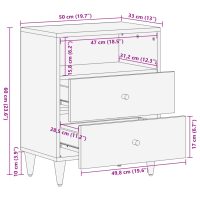 vidaXL Sängbord 50x33x60 cm massivt mangoträ - Bild 11