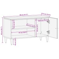 vidaXL Tv-bänk 80x31,5x46 cm massivt mangoträ - Bild 12