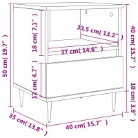 vidaXL Sängbord vit högglans 40x35x50 cm konstruerat trä - Bild 11