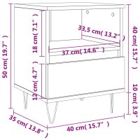 vidaXL Sängbord 2 st betonggrå 40x35x50 cm konstruerat trä - Bild 12