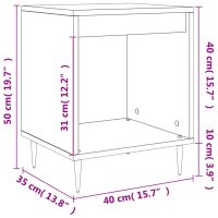 vidaXL Sängbord vit högglans 40x35x50 cm konstruerat trä - Bild 9