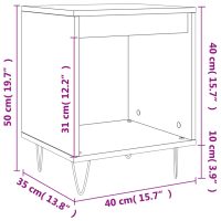 vidaXL Sängbord 2 st svart 40x35x50 cm konstruerat trä - Bild 10