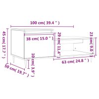 vidaXL Soffbord sonoma-ek 100x50x45 cm konstruerat trä - Bild 12