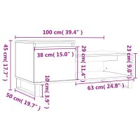 vidaXL Soffbord betonggrå 100x50x45 cm konstruerat trä - Bild 12