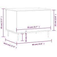 vidaXL Soffbord rökfärgad ek 60x44,5x45 cm konstruerat trä - Bild 11