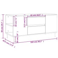 vidaXL Soffbord rökfärgad ek 102x44,5x50 cm konstruerat trä - Bild 11