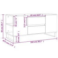 vidaXL Soffbord vit 102x44,5x50 cm konstruerat trä - Bild 11