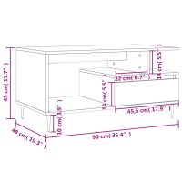 vidaXL Soffbord brun ek 90x49x45 cm konstruerat trä - Bild 11