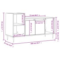 vidaXL TV-skåp svart 100x35x55 cm konstruerat trä - Bild 12