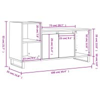 vidaXL Tv-bänk betonggrå 100x35x55 cm konstruerat trä - Bild 12