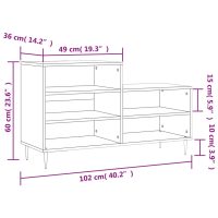 vidaXL Skoskåp vit 102x36x60 cm konstruerat trä - Bild 10