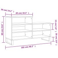 vidaXL Skoskåp vit 102x36x60 cm konstruerat trä - Bild 10