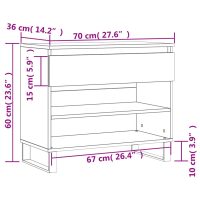 vidaXL Skoskåp vit 70x36x60 cm konstruerat trä - Bild 11