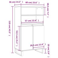 vidaXL Förvaringsskåp brun ek 60x36x110 cm konstruerat trä - Bild 11