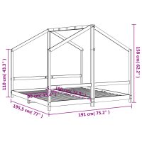 vidaXL Sängram för barnsäng 2x(90x190) cm massiv furu - Bild 10