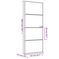 vidaXL Innerdörr svart 83x201,5 cm härdat glas och aluminium slim - Bild 9