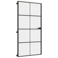 vidaXL Innerdörr svart 102,5x201,5 cm härdat glas och aluminium slim - Bild 5