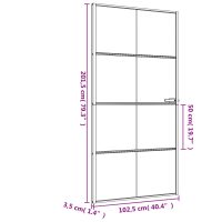 vidaXL Innerdörr svart 102,5x201,5 cm härdat glas och aluminium slim - Bild 9