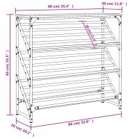 vidaXL Skohylla sonoma-ek 90x30x85 cm konstruerat trä - Bild 9