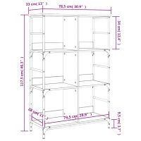 vidaXL Bokhylla svart 78,5x33x117,5 cm konstruerat trä - Bild 9