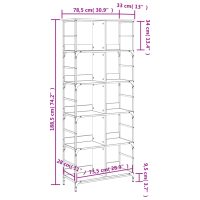 vidaXL Bokhylla brun ek 78,5x33x188,5 cm konstruerat trä - Bild 9