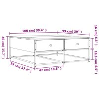 vidaXL Soffbord svart 100x99x40 cm konstruerat trä - Bild 11