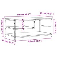 vidaXL Soffbord brun ek 90x49x40 cm konstruerat trä - Bild 9