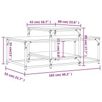 vidaXL Soffbord brun ek 102x60x45 cm konstruerat trä - Bild 9