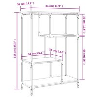 vidaXL Bokhylla brun ek 81x36x115 cm konstruerat trä och stål - Bild 9